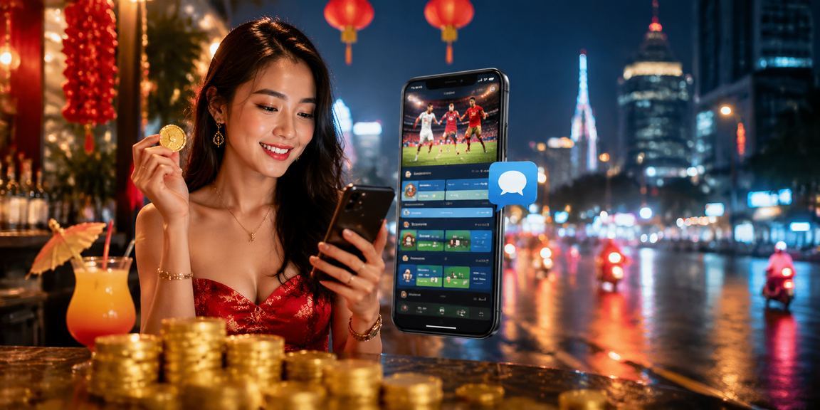 Không khí lễ hội Tết tại TP. Hồ Chí Minh — người chơi kiểm tra kết quả cá cược thể thao trên điện thoại