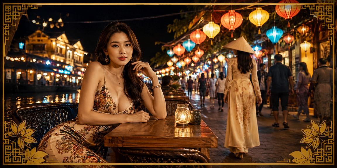 Người dùng thư giãn tại Phú Quốc xem thông tin tài khoản trên điện thoại
