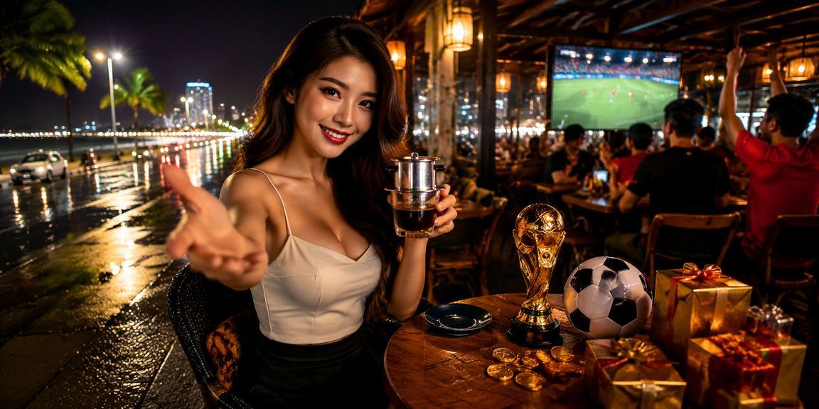 Người hâm mộ bóng đá tại Vũng Tàu theo dõi trận đấu và đặt cược thể thao trên điện thoại tại quán cà phê